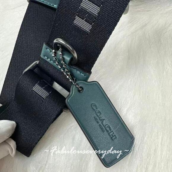 Coach Men's Sprint Sling Pack In Leather/Gunmetal/Dark Teal CBF63 NWT - Picture 8 of 9